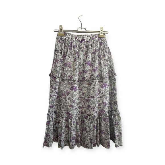 Isabel Marant Étoile Diya Skirt Ecru Lilac FR34 XS NWT $455 Ruffle Tiered - Picture 4 of 15